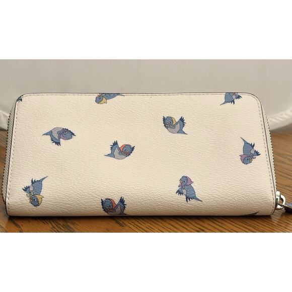 COACH X DISNEY Accordion Zip Wallet w/Cinderella Flying Birds Print C2893/NWOT - Picture 4 of 7